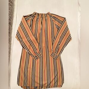 Long Sleeve Burberry cotton dress size 14